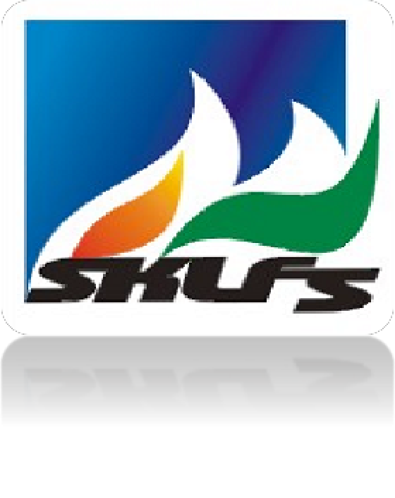 Logo with a blue background, flames in orange, white, and green, and the word "SHUG" in bold black letters.