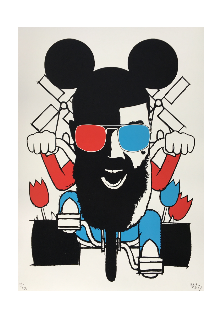 Bearded tricycle. 42 x 30 cm. Edition of 35