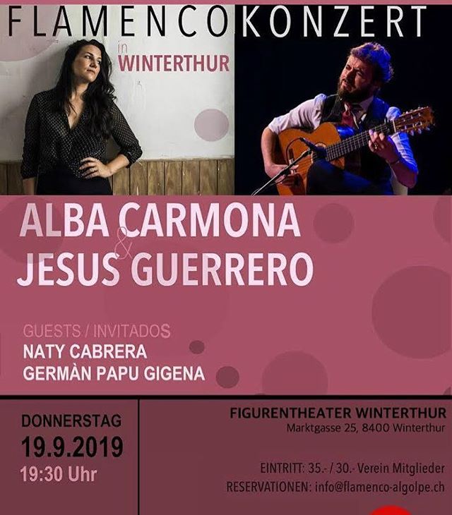 Heute : super Konzert in Winterthur. Alba Carmona und Jes&uacute;s Guerrero  #flamenco #winterthur #kunst #musik #tanz #gesang #gitarre #percussion #theater #figurentheater #marktgasse #winthi #noche #flamenca #osesperamos #vamosquenosvamos