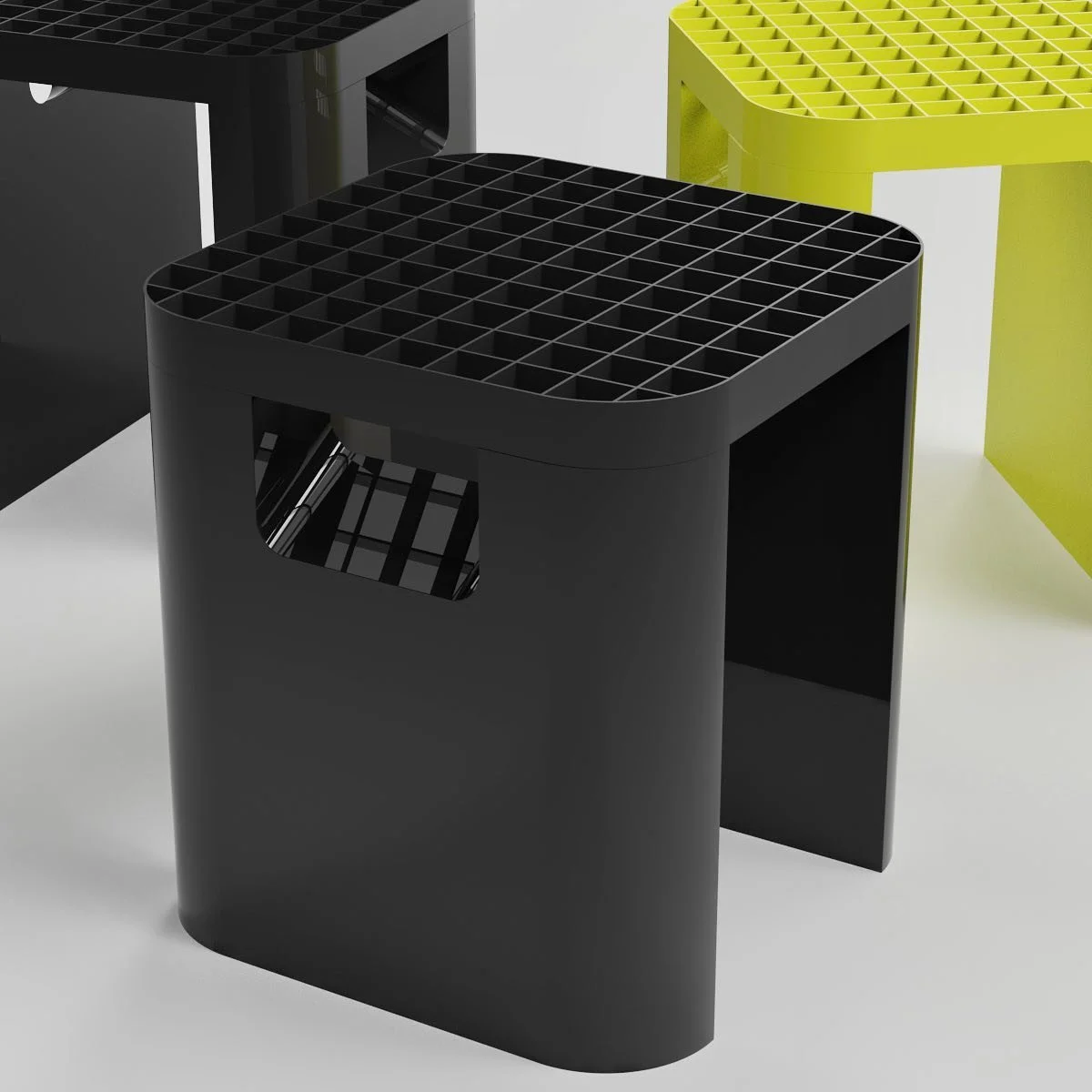 ONE outdoor/indoor stool. Easy to grab and move between spaces. Soft and body friendly shapes, and a surface that can&rsquo;t get wet #outdoorfurniture #aluminum #hoeghdesign #martinhoegholsen #nordicdesign #scandinaviandesign #norwegiandesign