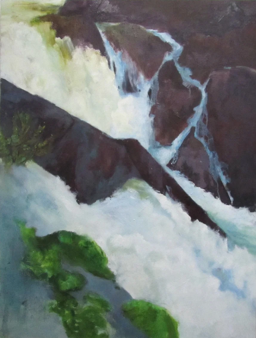 Purple Waterfall, Oil on Canvas