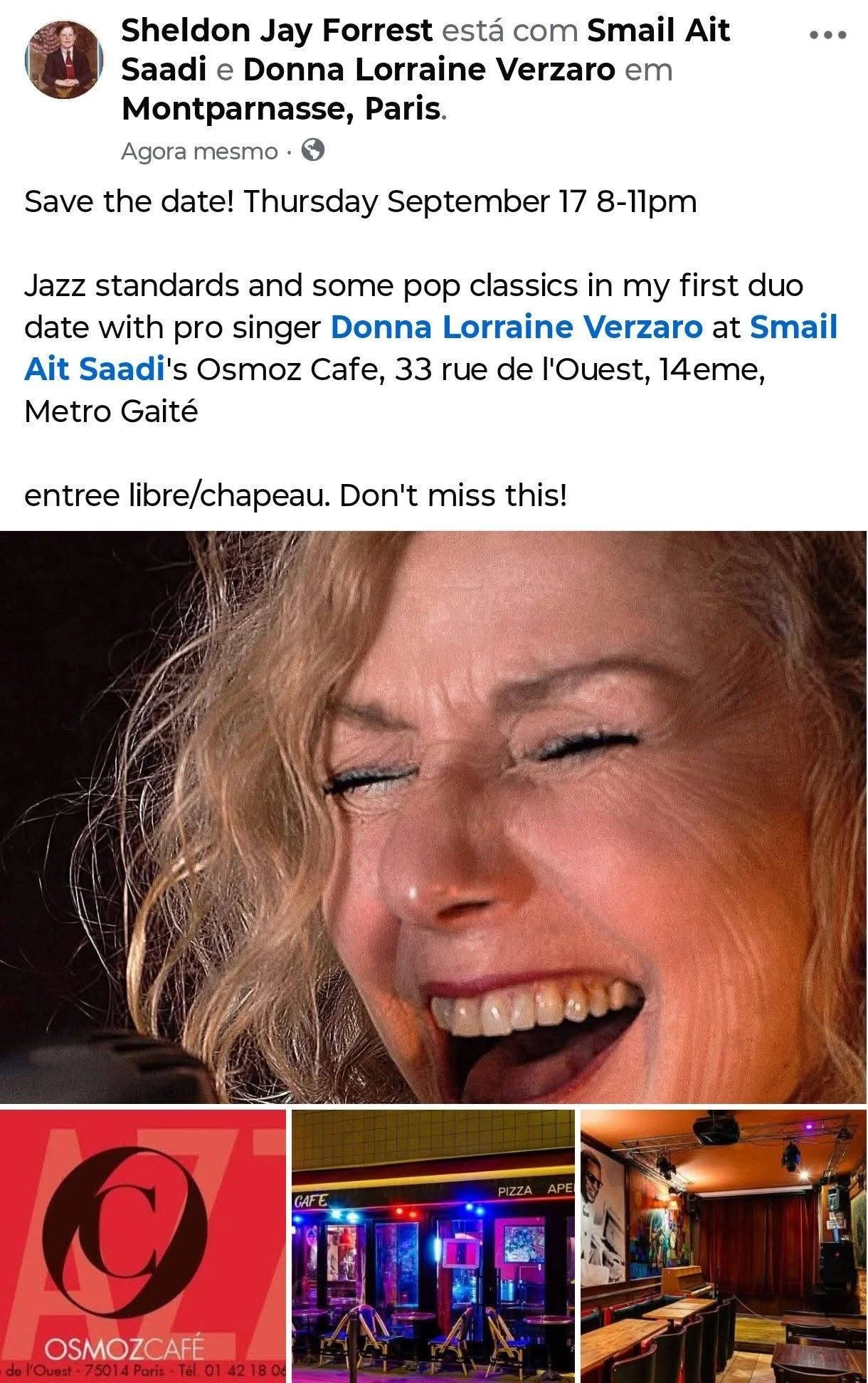 Jazz pop duo concert and JAM at anything goes Osmoz Cafe 