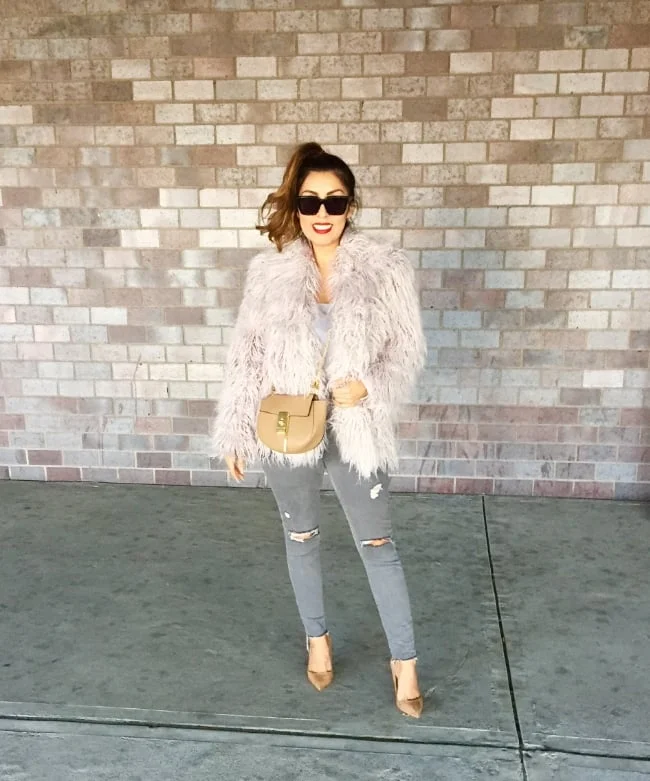Grey Faux Fur Jacket