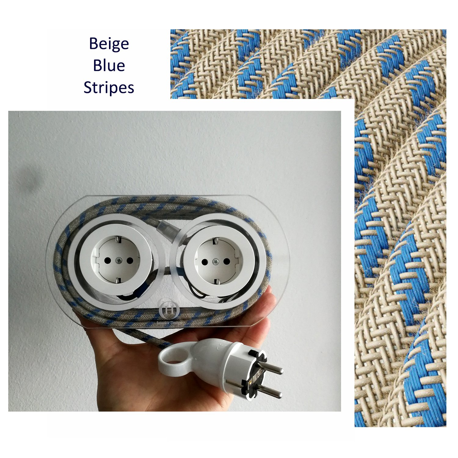 Extension Cord for 4 Plugs_stripes, blue natural cotton cord.jpg