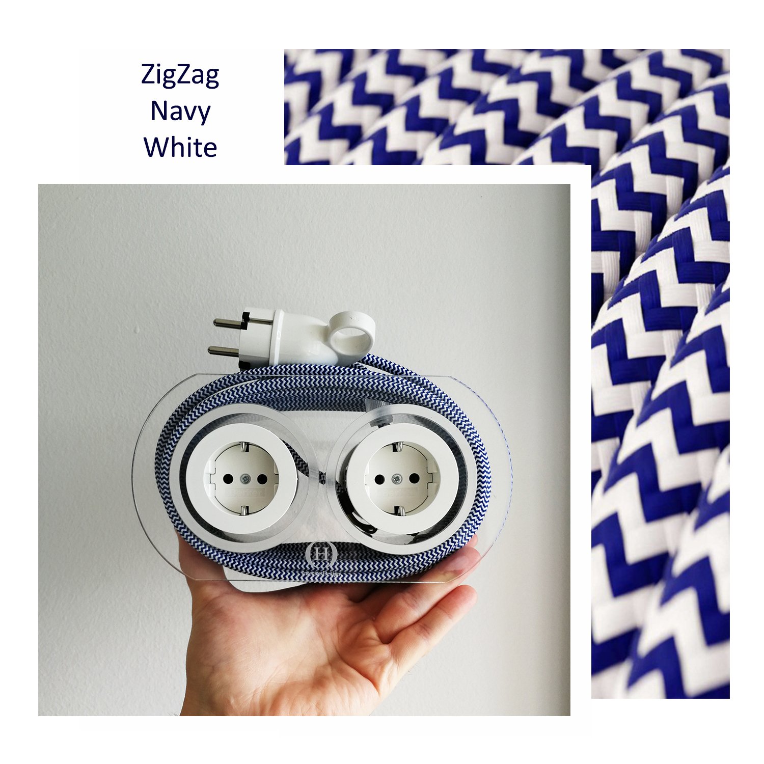 Extension Cord for 4 Plugs_ZigZag Navy & White.jpg