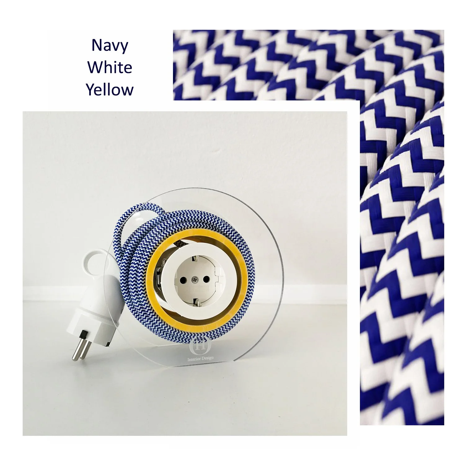 Extension Cord for 2 Plugs_ZigZag Navy & White & Yellow.jpg