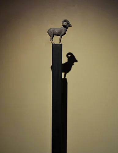 Mountain Sheep Maquette Stand, 2005 Bronze on steel base, Edition of 9 68 x 12 x 12 inches