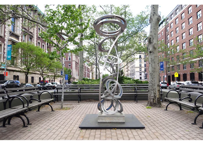 Open Eyes, 2011 Stainless steel and stained glass 96 x 30 x 30 inches