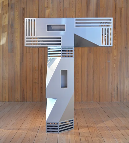Twins 5, 2008 Painted aluminum Unique 96 x 62 x 28 inches