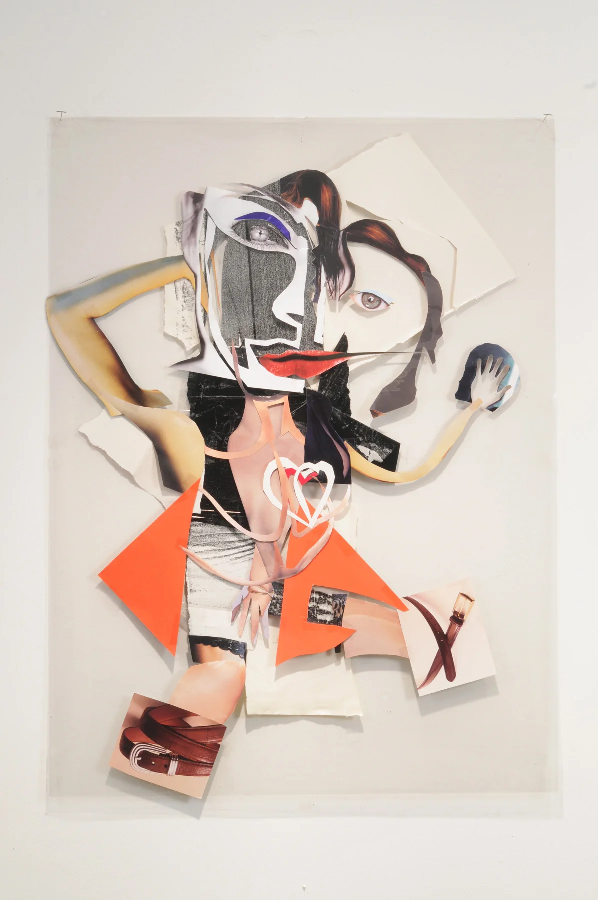 Two Face Frankie (Front), 2009 Collage on acetate 44 x 30 inches