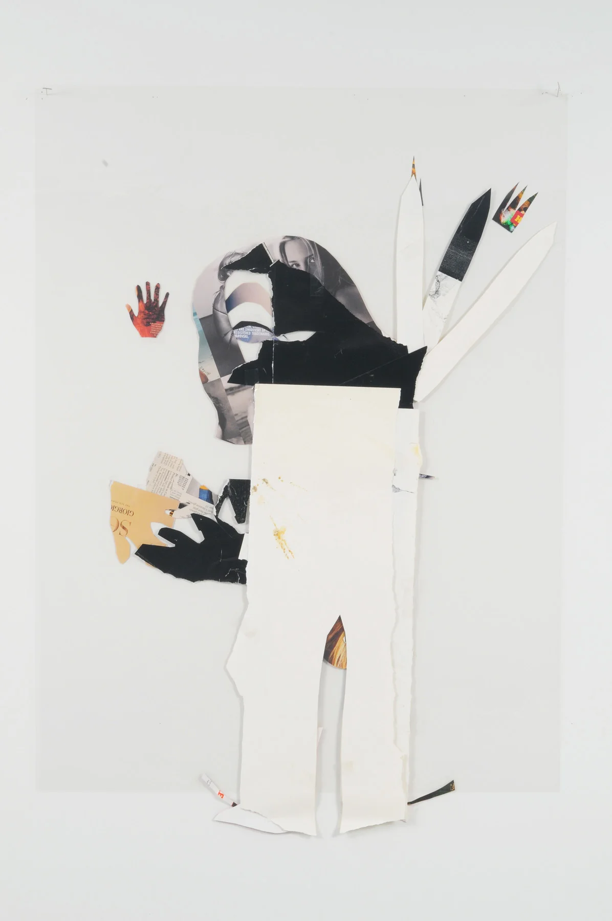 Old Train Girl (Back), 2008 Collage on acetate 44 x 30 inches