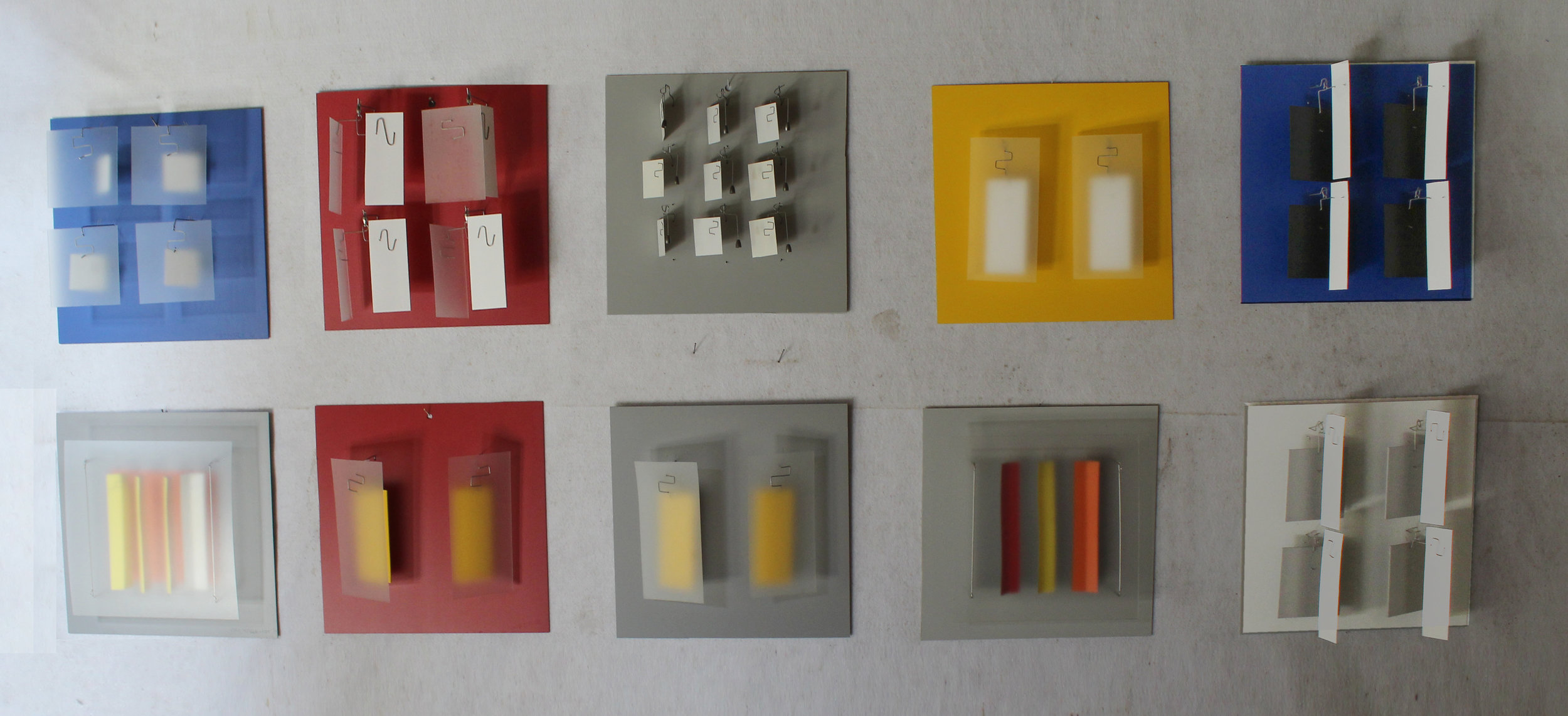 Color Studies Lexan, PVC and aluminum 18 x 18 x 4-7 inches