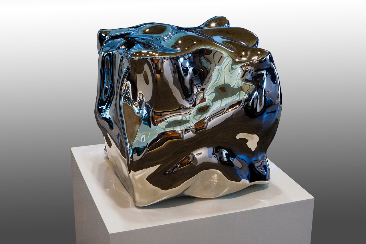 Liquid State Inhale , 2014 High Chromium Stainless Steel 22h x 22w x 22d inches