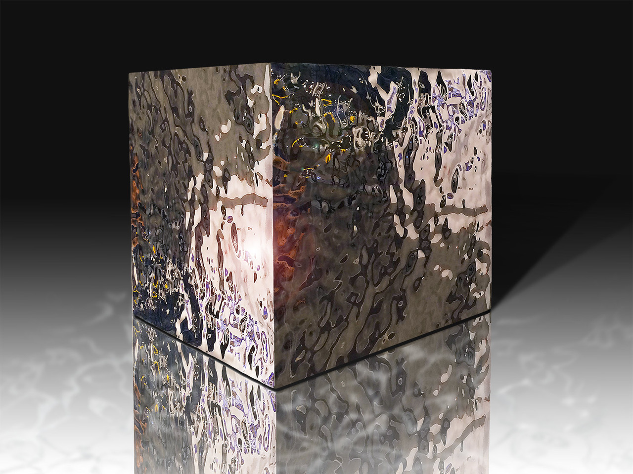 Ripple Cube 14 , 2014 High Chromium Stainless Steel 14h x 14w x 14d inches