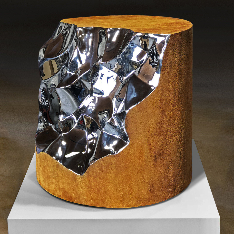 Contemplation I , 2018-2019 Mirror Polished Stainless Steel / Tinted Transparent Urethane Automotive Paint / Aluminum 54.5 x 32 x 5 inches