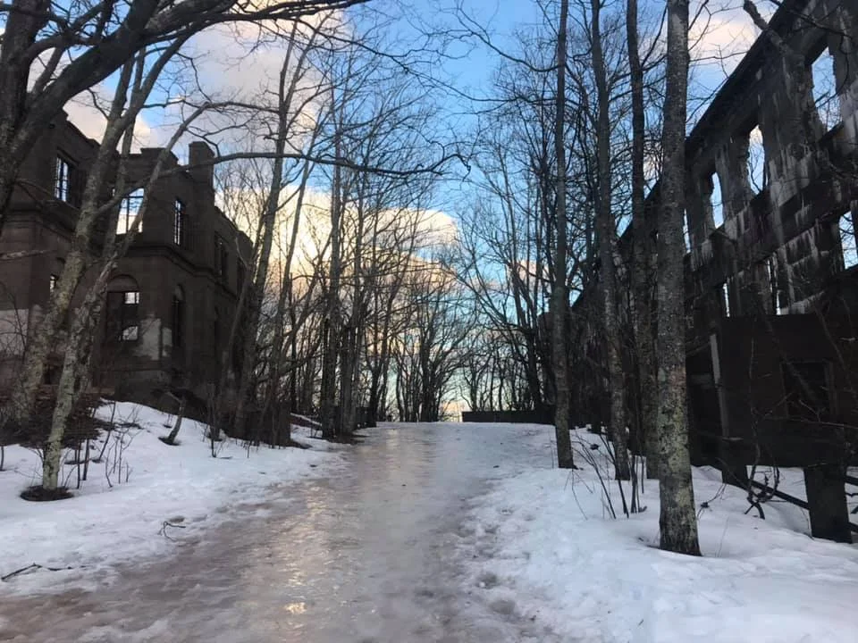 Ice skates or micro spikes? The trail up Overlook Mountain last week.