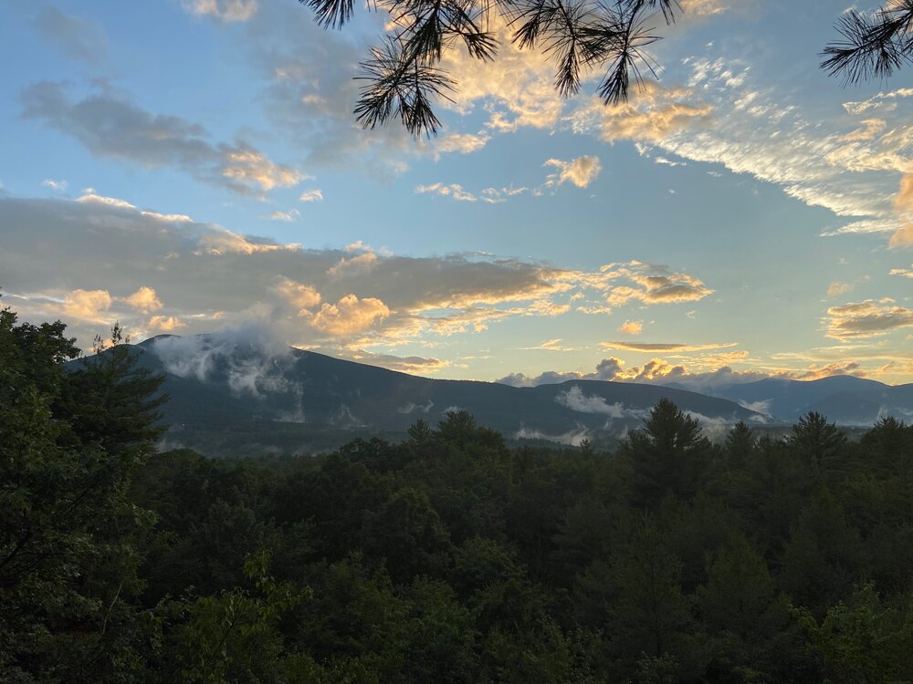 The sun sets over the eastern Catskills after an afternoon thunderstorm. Image: Andy Mossey