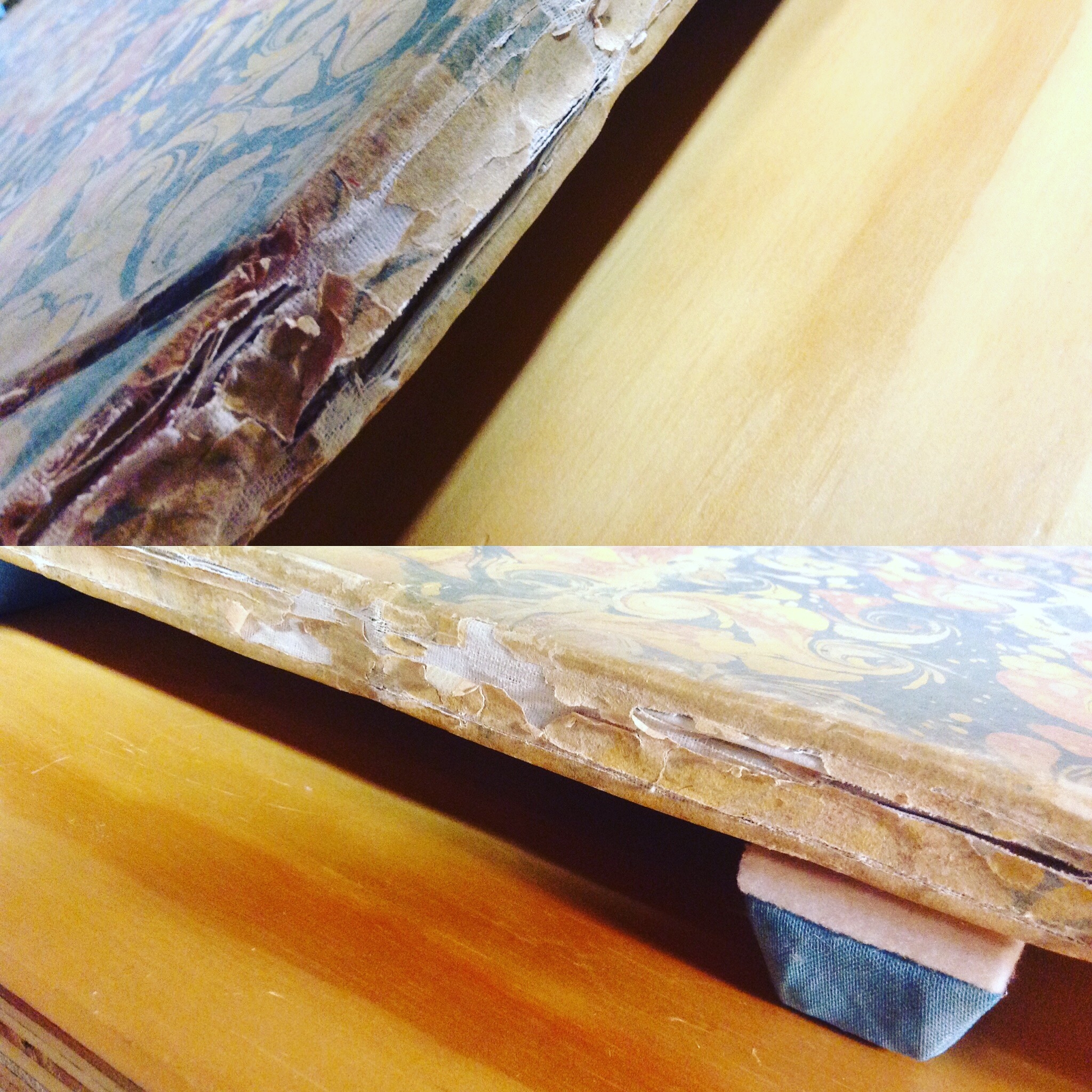  More images of the spine that needs repair work. 