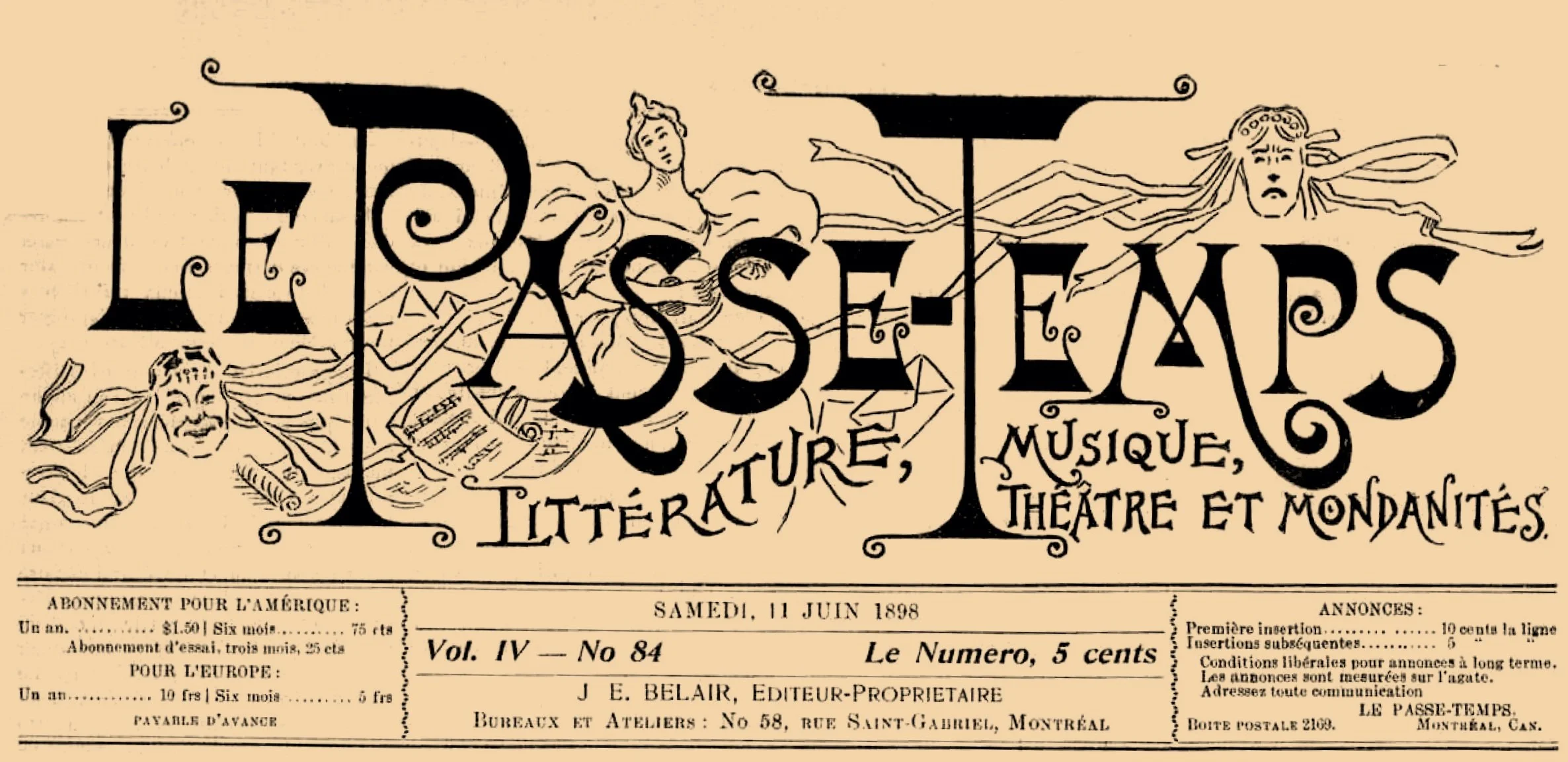 Le Passe-Temps: Un périodique musical pionnier au Canada