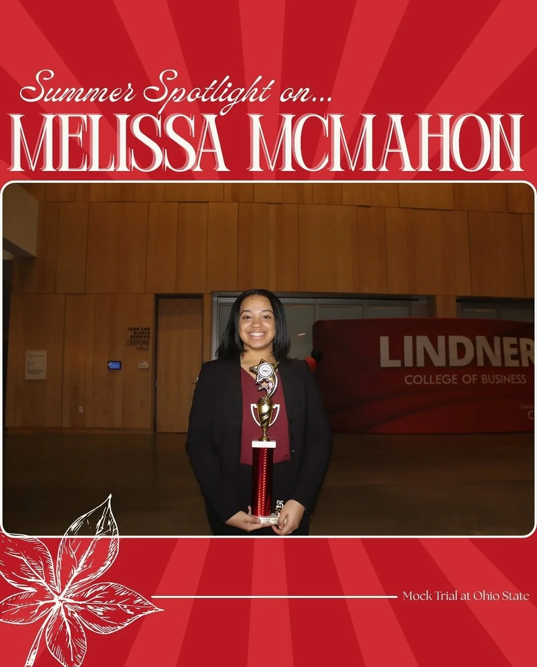 HELLLLOOOOOOO to another Monday with another summer spotlight!!!! Tonight we have a Ms. Melissa McMahon 😸😸☺️

Melissa is a rising sophomore who has had a pretty swell first year if i do say so myself 🙂&zwj;↕️ ! Melissa traveled to Cleveland this p
