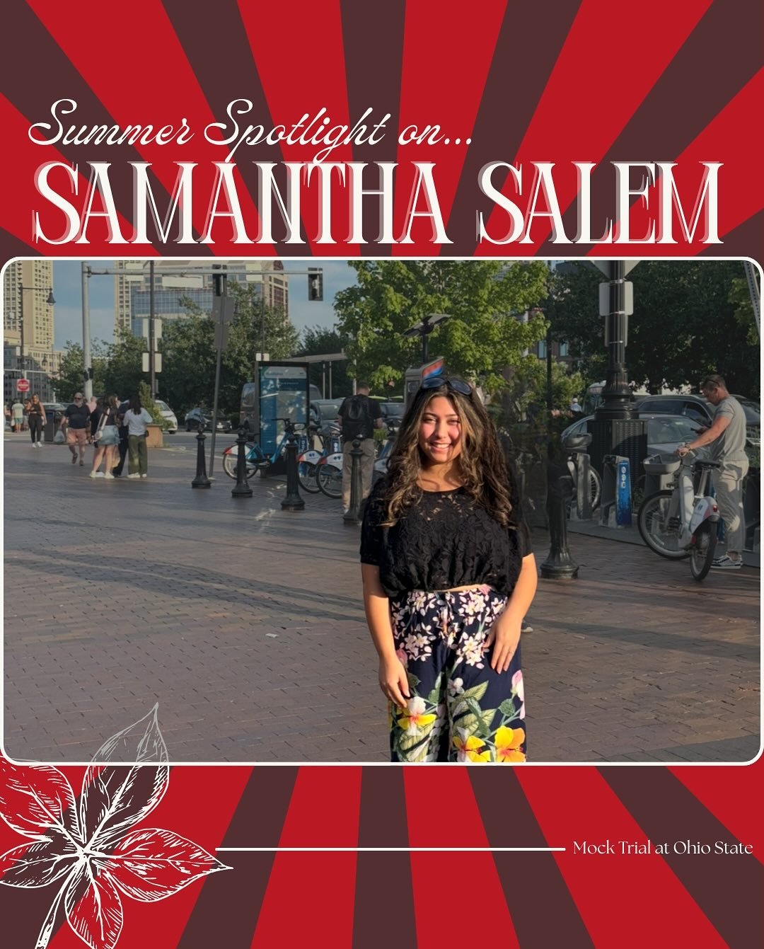 HELLLLOOOOOOOOO we are coming to you live for another summer spotlight ☀️ - today, we are featuring the goat SAMANTHA SALEM!!! 😸🐐

Sam is a rising junior who has been on our team since her freshman year. This will be her second year on our Executiv