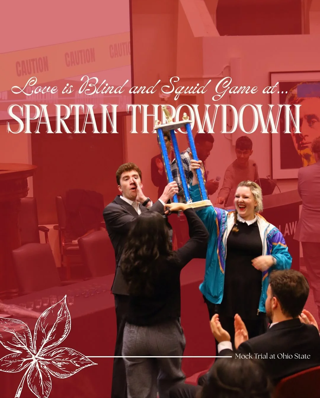DID SOMEONE SAY BACK TO BACK????? 🏆🏆🏆☝️🥇

Last weekend, teams Love is Blind and Squid Game traveled to the Land to compete in @cwrumocktrial &lsquo;s annual Spartan Throwdown!!! And, for the second week in a row, we brought home a FIRST PLACE FIN