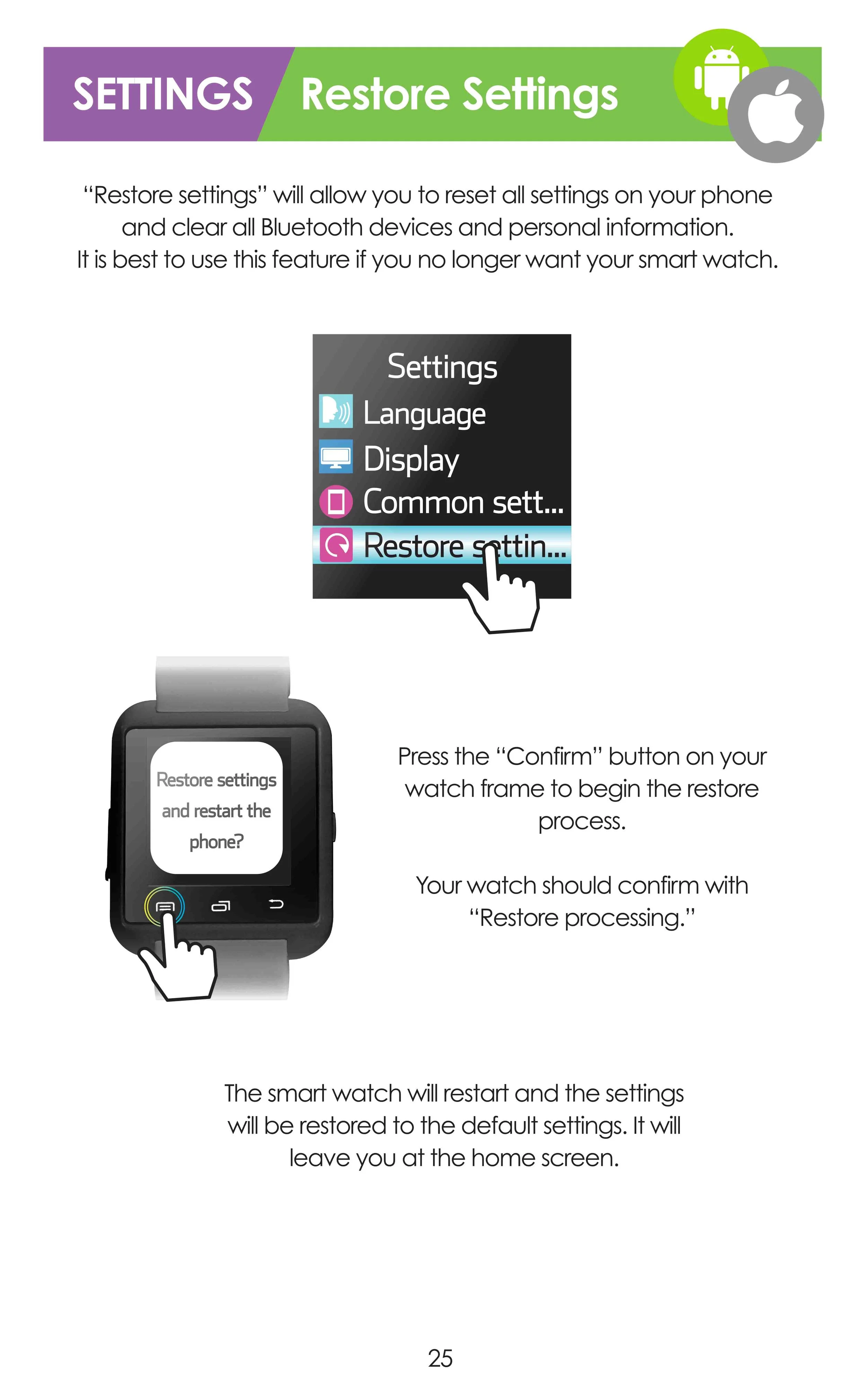 bt smart watch setup