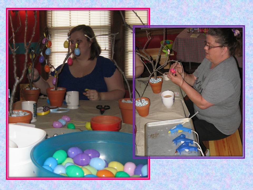 Ashley and Jackie working on their masterpieces!