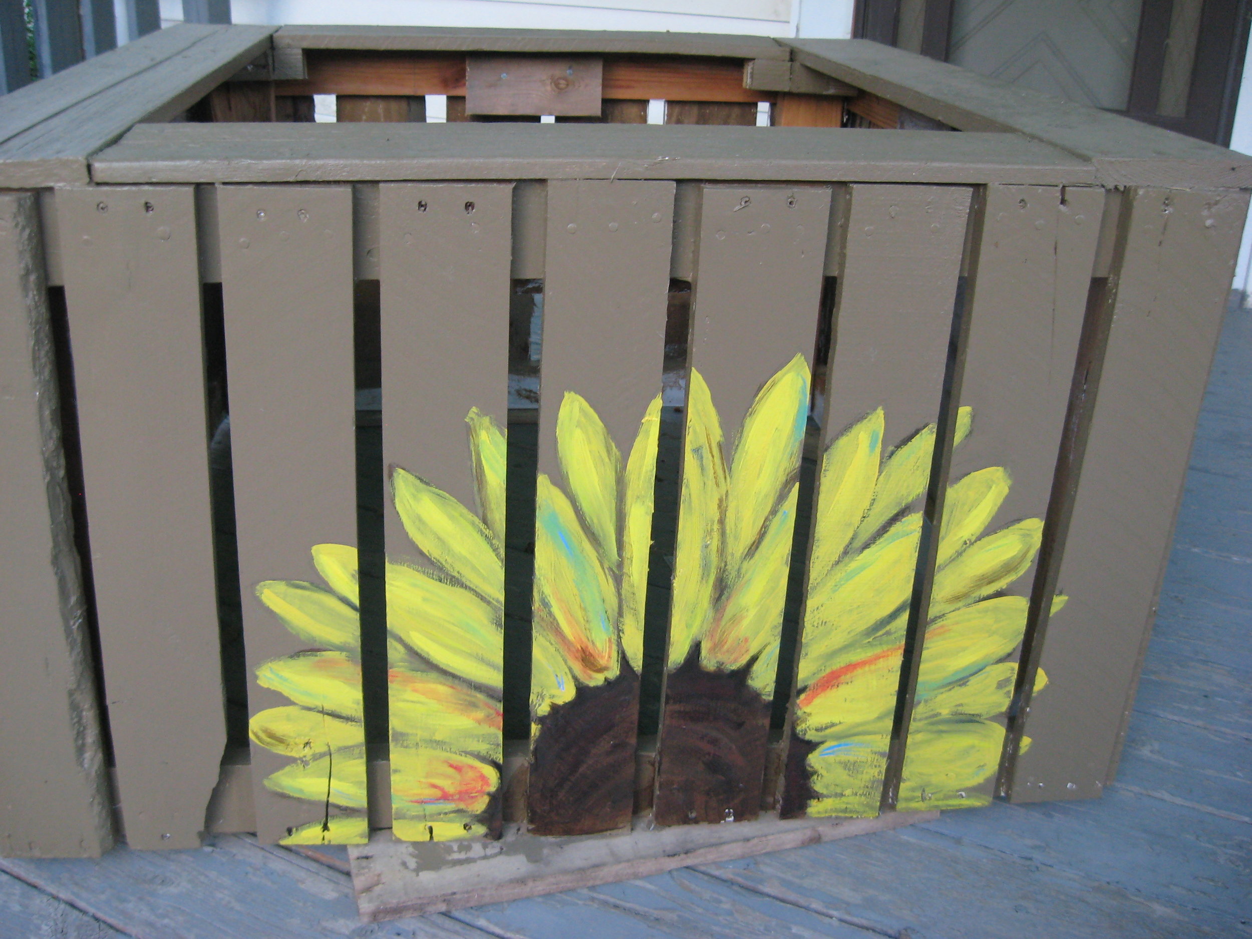 The newest box - awaiting delivery. Thanks to Kristin for painting the sunflower!