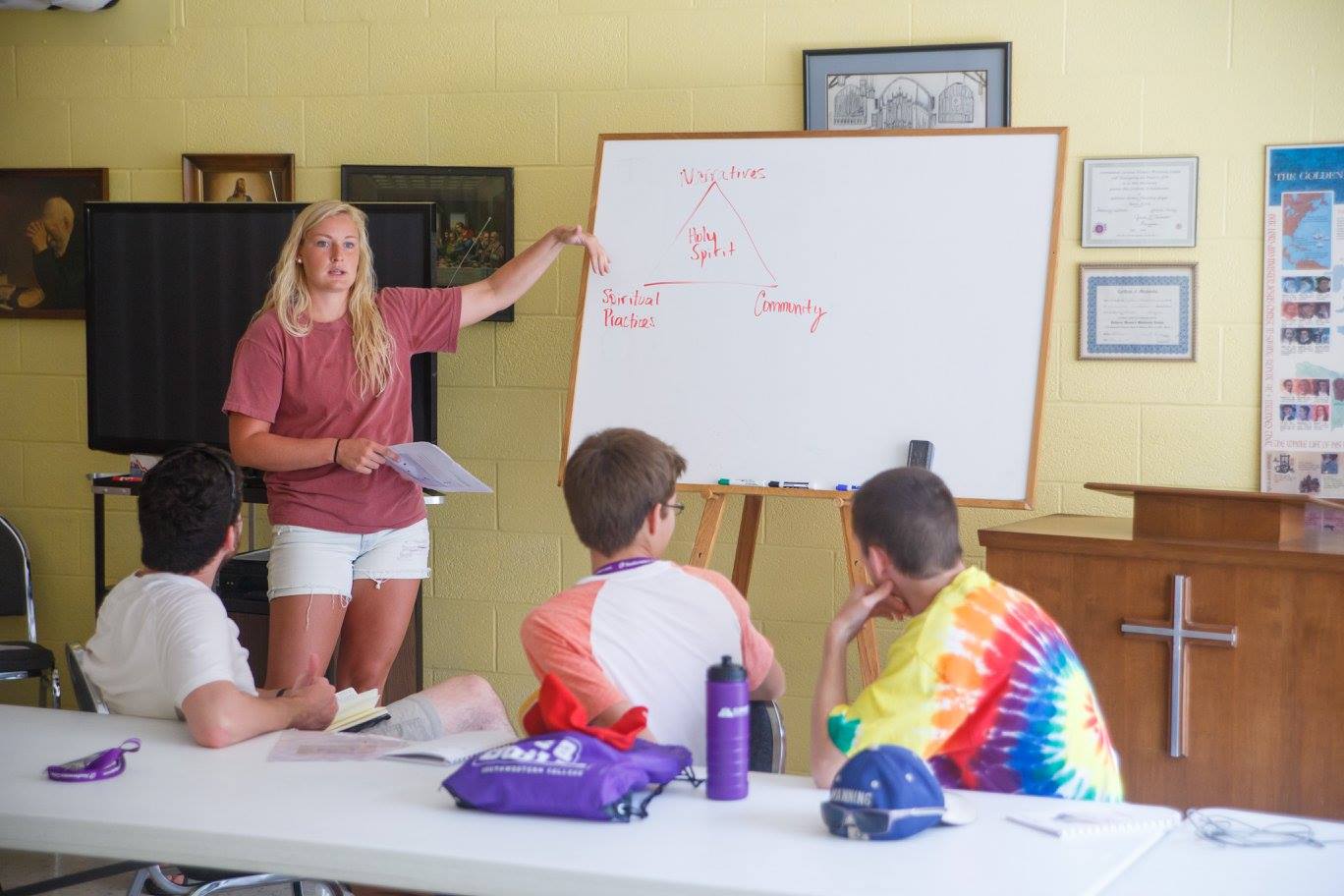 Here's AJ leading one group during a workshop. 