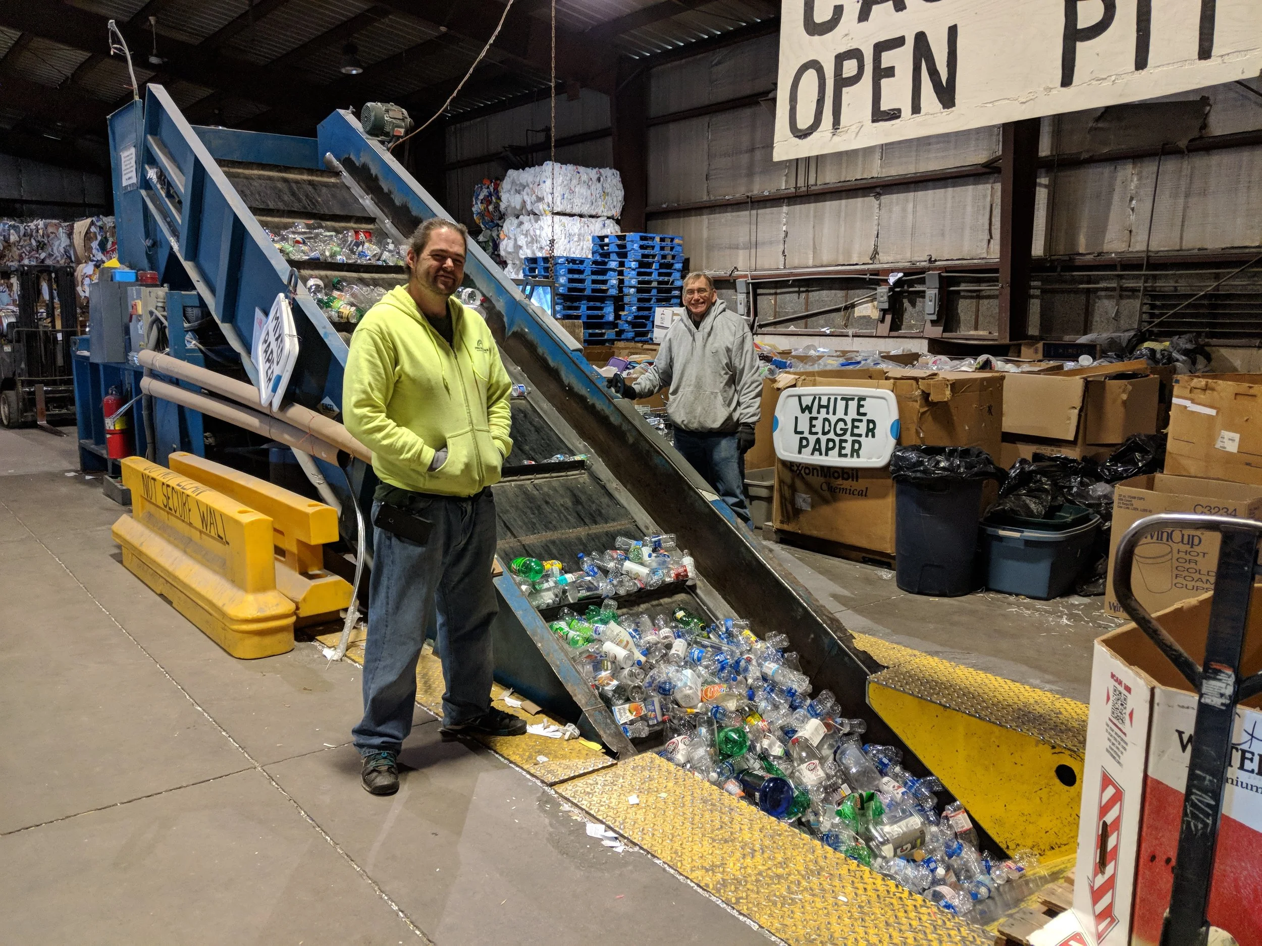 Nathan and Robert working the bailer.