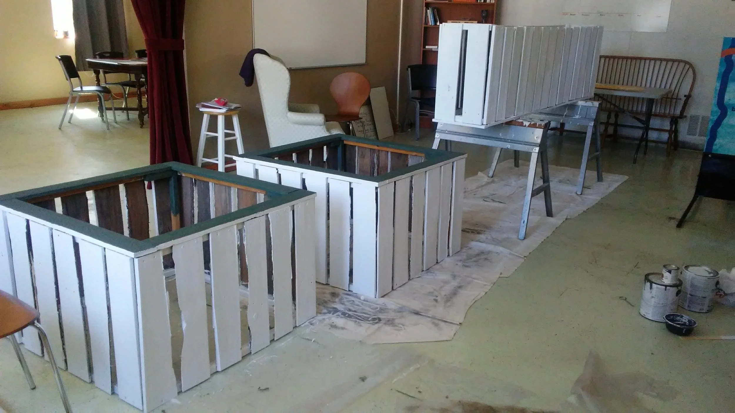 Here you can see all three boxes. The two on the floor are standard boxes that will be given to neighbors in SoCe. 