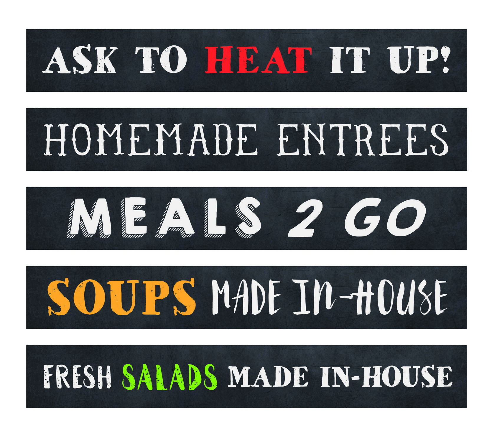 Grab n' Go freezer case display labels