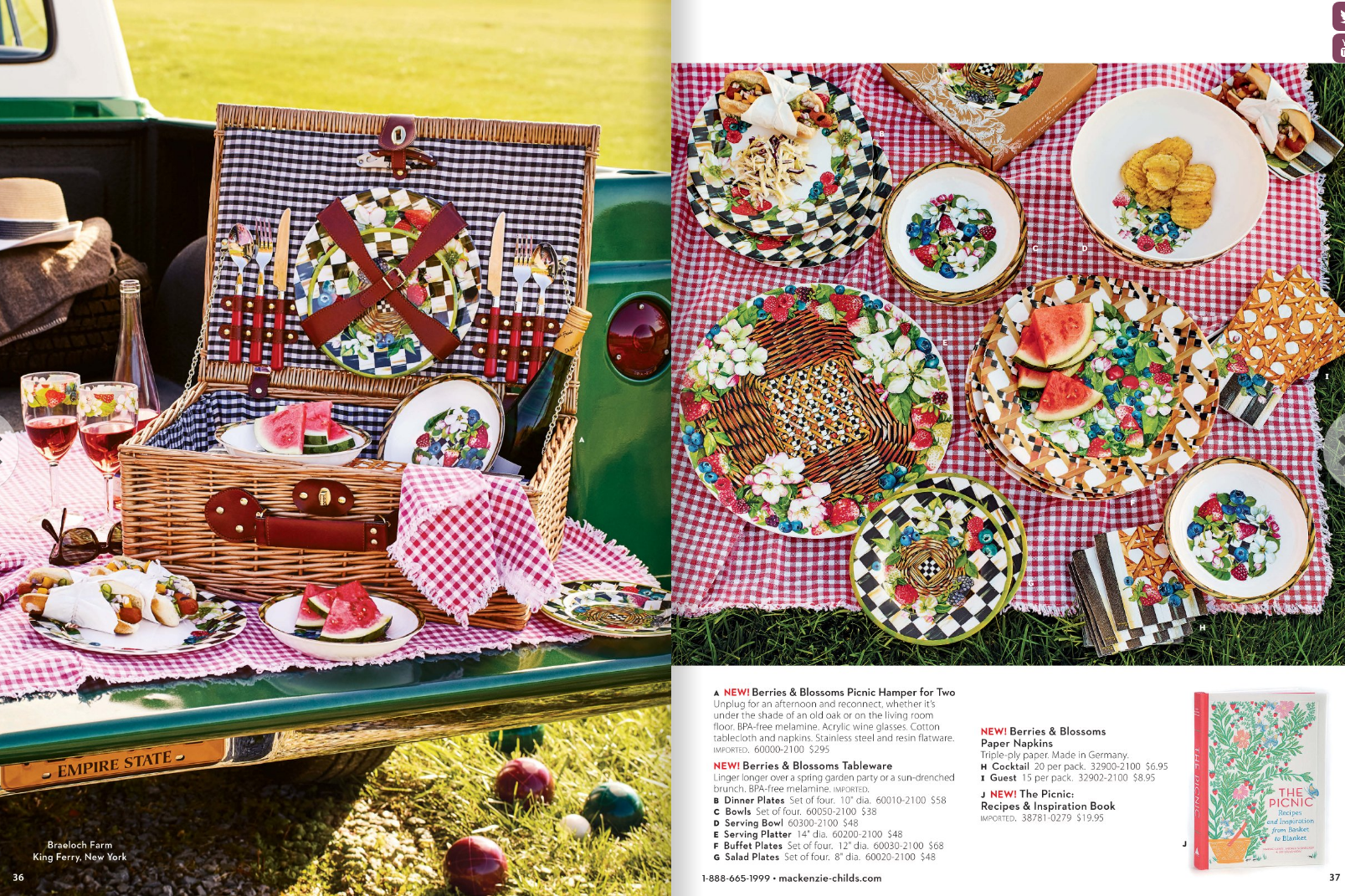 Berries & Blossoms Picnic Hamper For Two