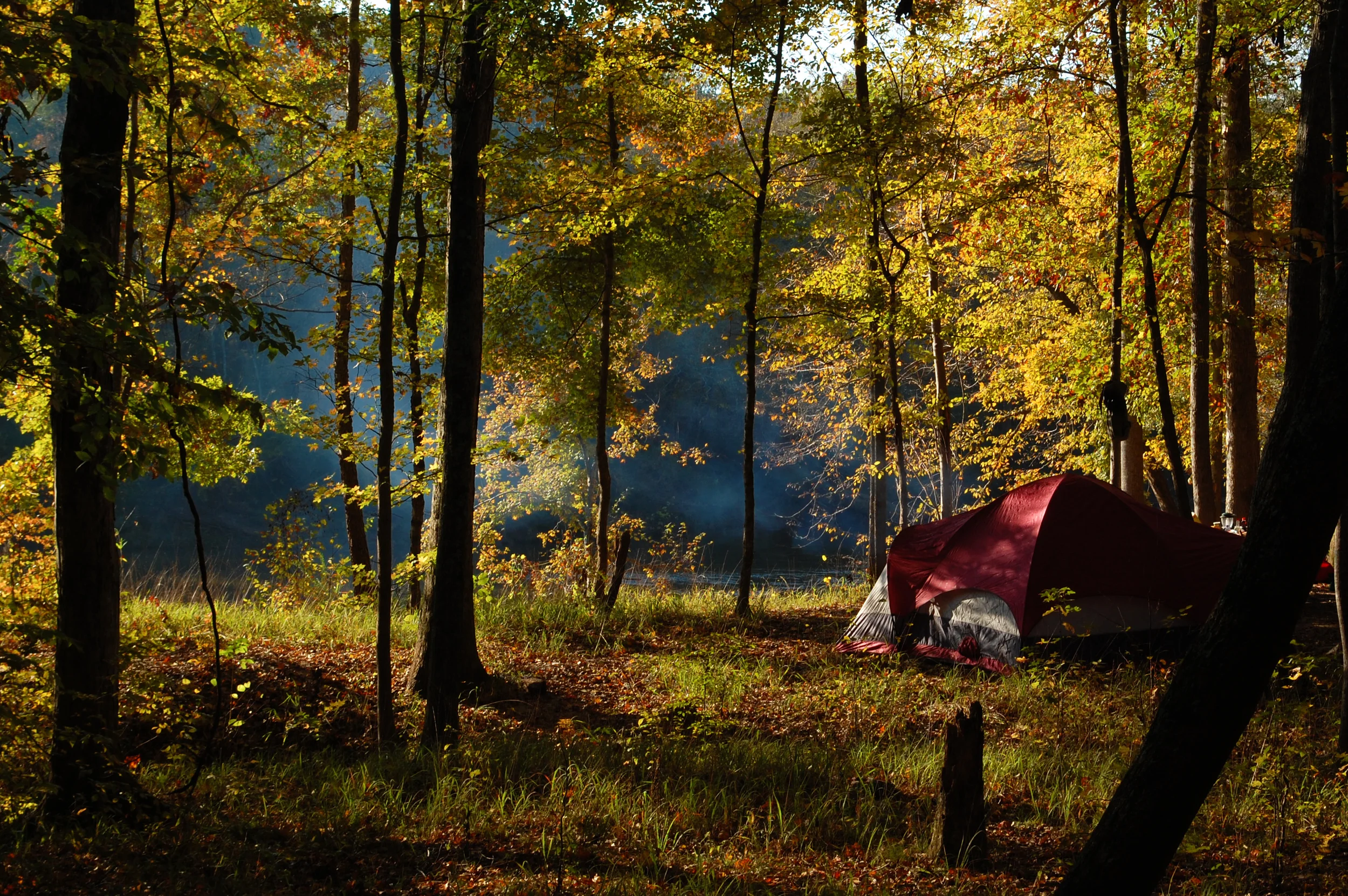 Camping on the Chattahoochee River at McIntosh Reserve, Whitesburg, Georgia