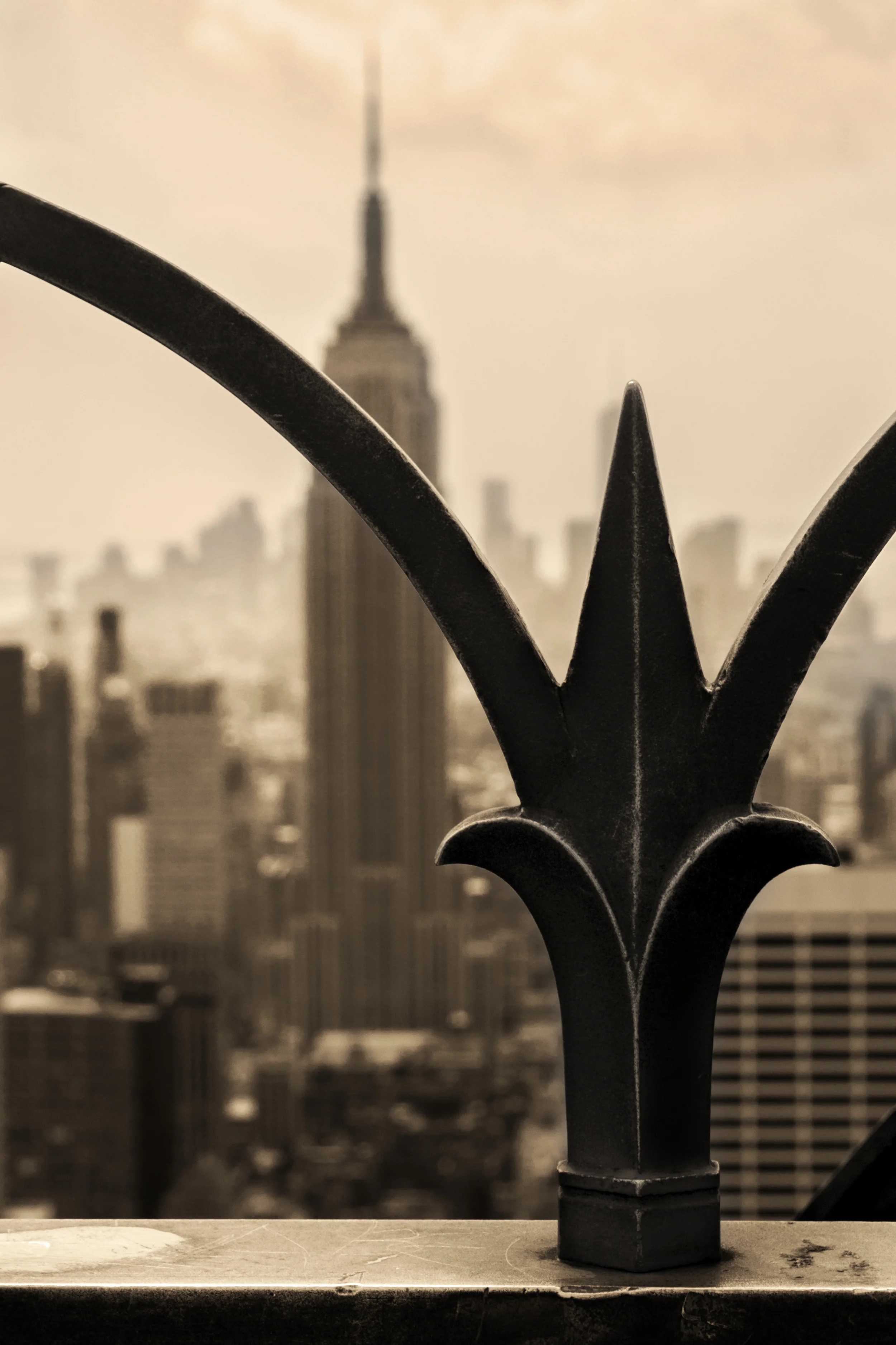 Top of the Rock (Rockefeller Center) with Empire State Building in the Background