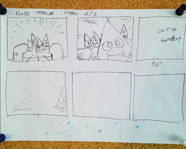 Storyboard inicial de la Intro del Trailer