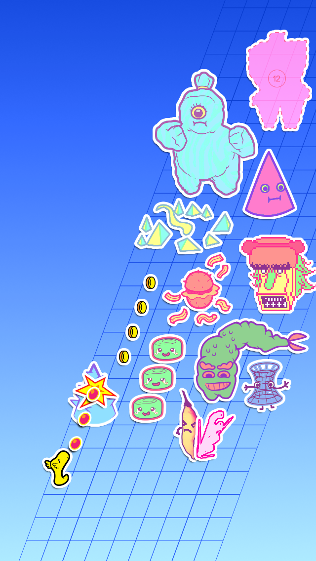An early image of how Floyd would've looked if all in-game sprites were stickers.