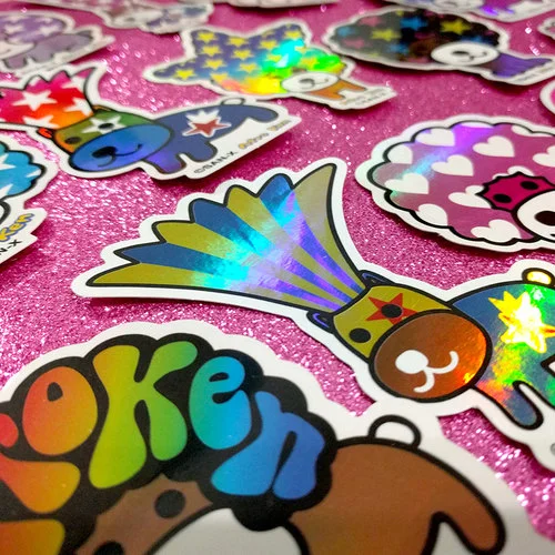 Hollographic sticker references we brought from Japan.