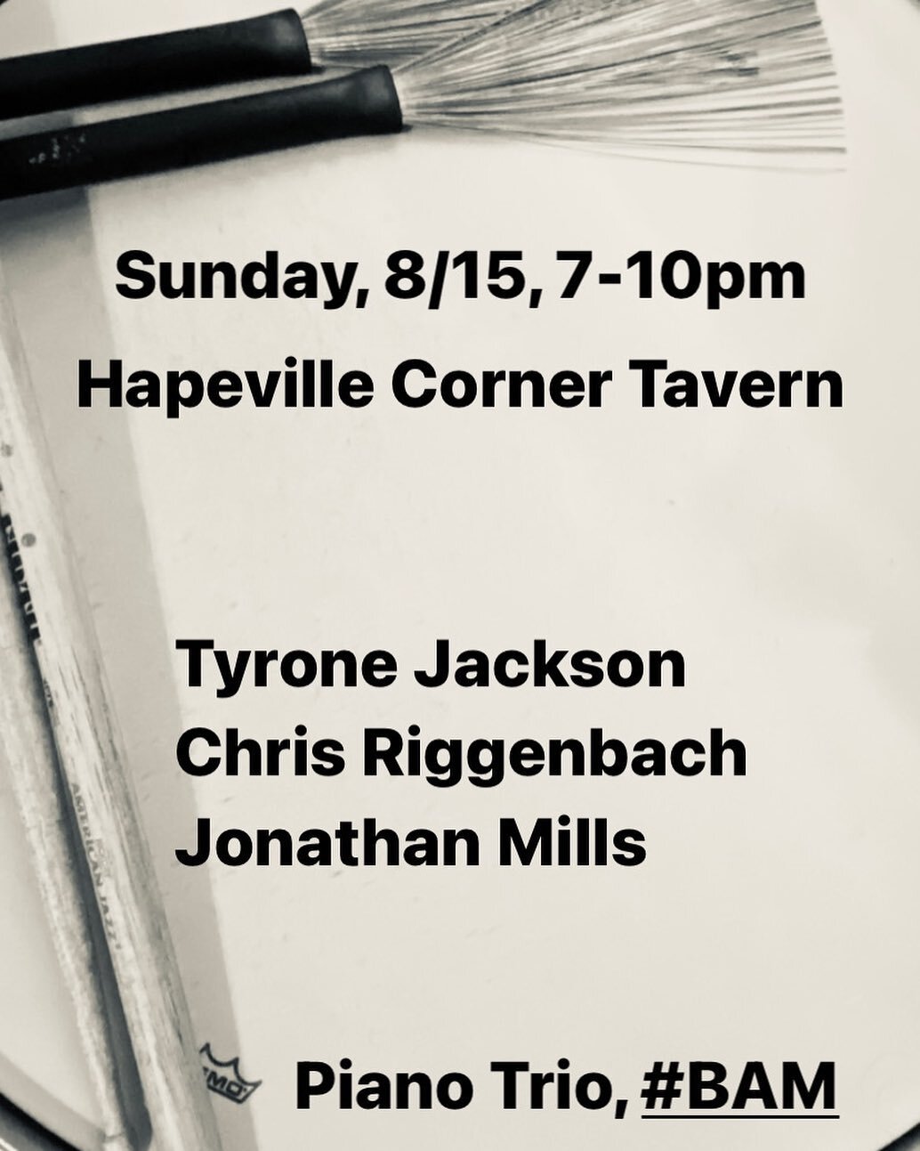 Looking forward to hittin tomorrow evening with these amazing humans, @tyronejay3 and #ChrisRiggenbach. Come out and enjoy the beer garden and patio with us!