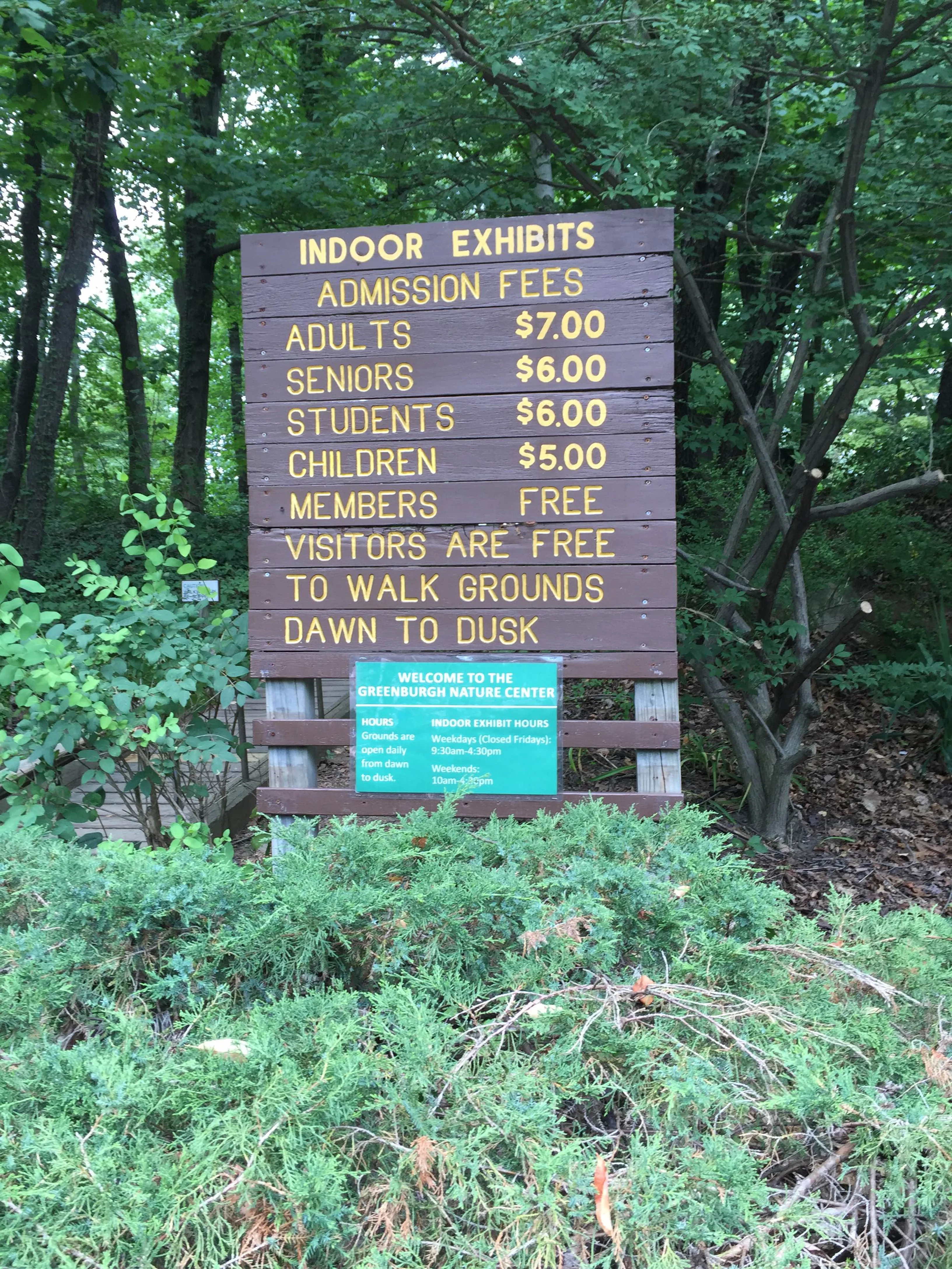 Charges for entry to exhibits, grounds are free