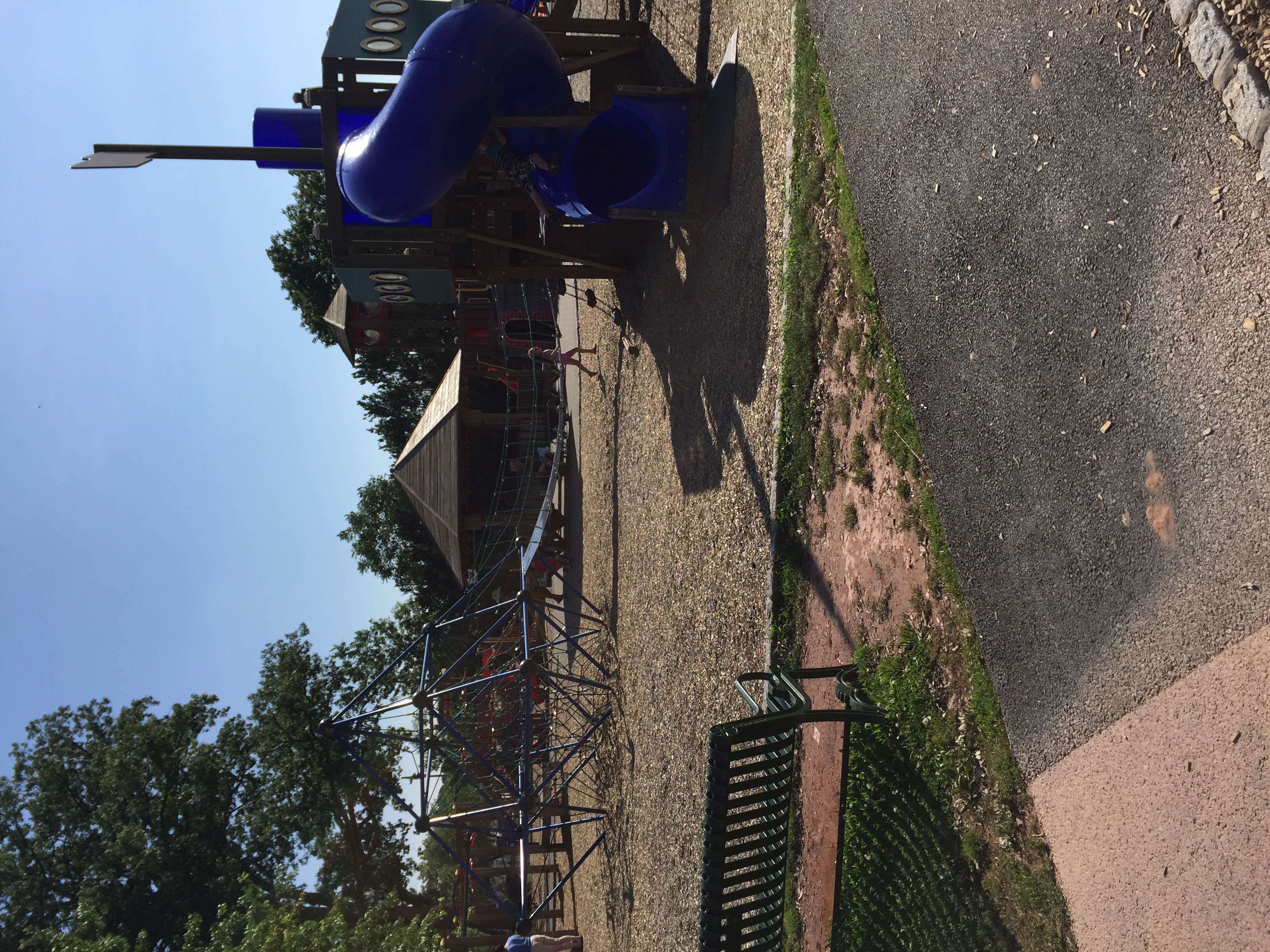 The playground set outside the beach area