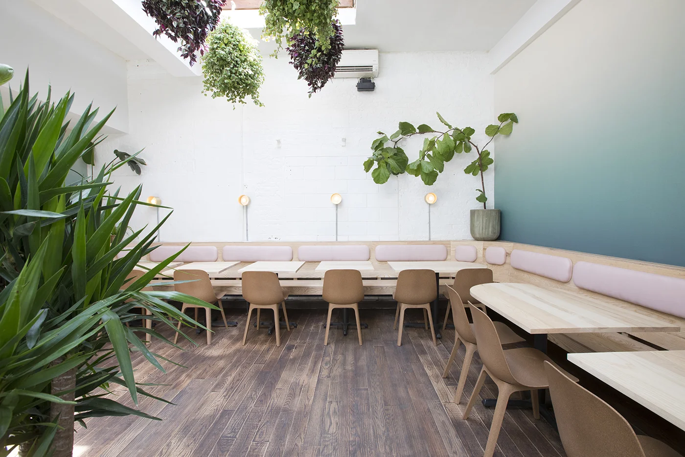 Di An Di is a Vietnamese Restaurant and Bar in Greenpoint, Brooklyn. The interior is meant to reflect the food and the culture of the restaurant itself - Fresh, bright, transportive, and driven by community. The design/build team led by Huy Bui in collaboration with Michael Yarinsky tapped into the finest in the Brooklyn Design Community to manifest the vision of the founders, Kim Hoang, Dennis Ngo and Tuan Bui. Custom lighting is by Ladies & Gentlemen Studio, wallpaper is by Calico Wallpaper and Flavorpaper, wood surfacing is by Madera Surfaces, and the custom banquette framework was fabricated in the neighborhood at A/D/O. Their name of the restaurant is an endearing phrase in Vietnamese between friends and families that translates to “Let’s go eat.” Brought to you by first generation Vietnamese-Americans, it features high quality Vietnamese food that's rooted in tradition but served in a contemporary, festive and resolutely New York setting. This is what the space delivers. photo by Charlie Shuck Winner of NYC’s 2018 Eater Awards “ DESIGN OF THE YEAR ”