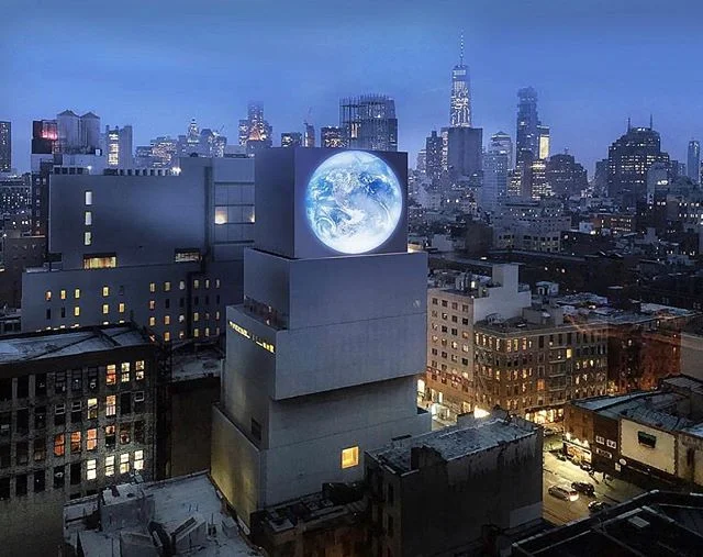 projection of our planet on the New Museum “blu marble” - March 2019 🌎🌍🌏 .
.
by artist Sebastian Errazuriz
.
.
#carlsagan #palebluedot #earthdayeveryday #earthday #climatechangeisreal #artintheanthropocene