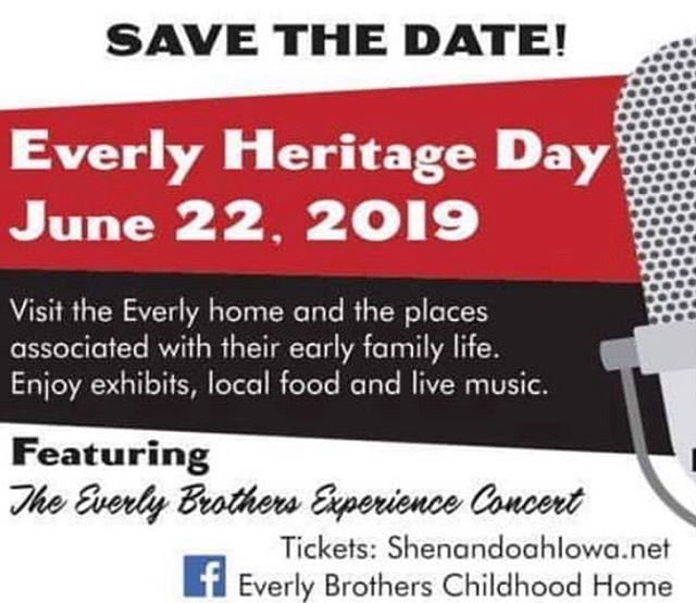 Excited to be part of this amazing event coming up next weekend! Everly Heritage Day in Shenandoah, Iowa is Saturday, June 22!