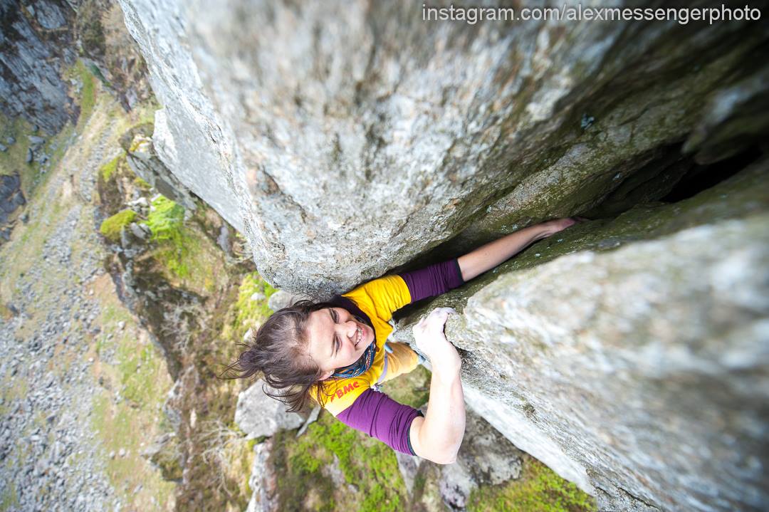 AAC member Shay Skinner on Fear of Infection E4 6a, Llanberis Pass. Photo: @Alexmessengerphoto