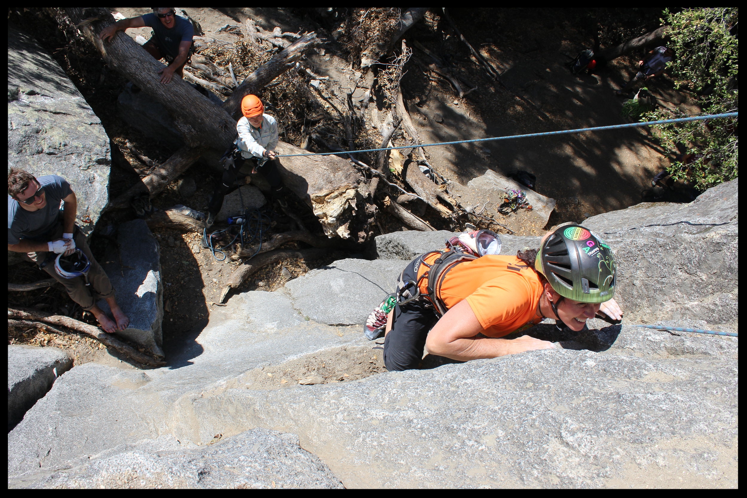 Every climber can appreciate what it's like to call for tension in the rope system. Paul Petzold originally specified "TENSION" as the preferred voice signal, because it has two syllables, just like all the other commands that involve tightening the belay. Today, "TAKE" is a common command, but the single syllable can easily be confused with "SLACK," which is the opposite of what this climber wants right now.