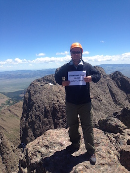 Adam Vonnahe on top of Crestone Peak.