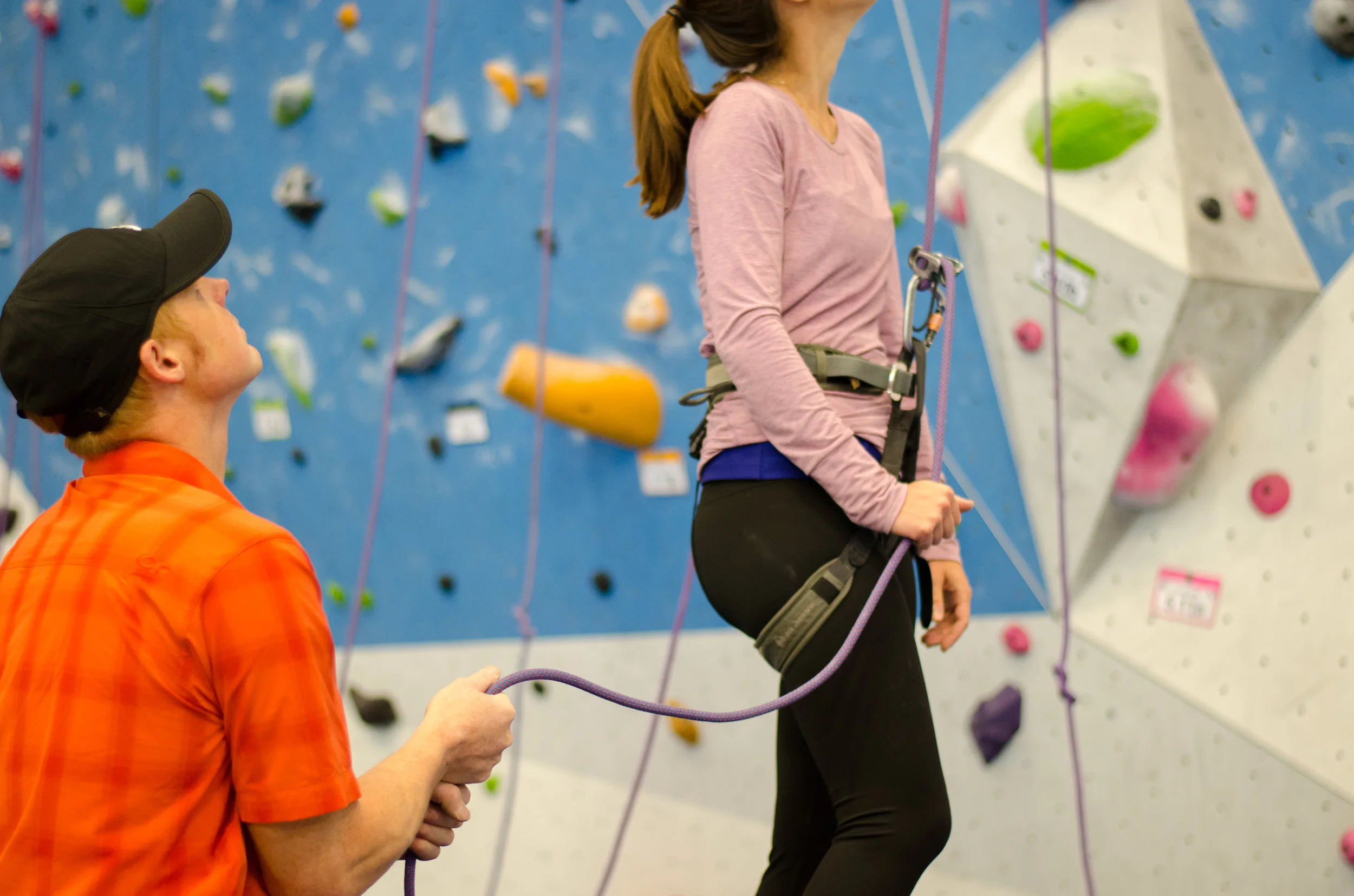 Since climbers are often standing around in groups of three or four, it's easy to offer a backup belay.