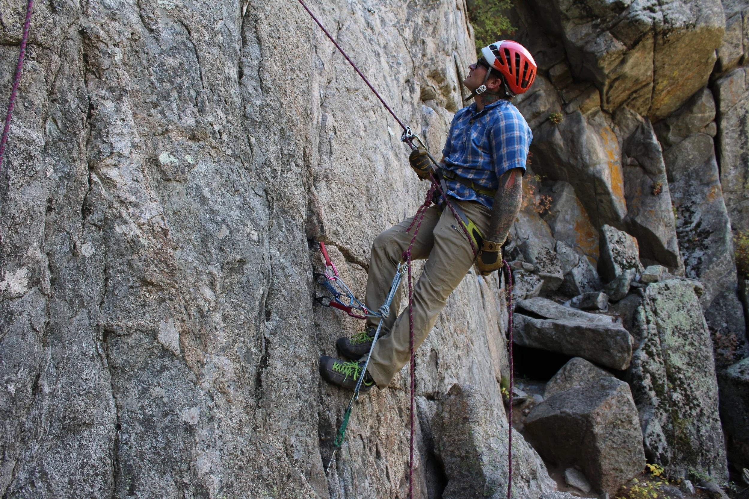 Modern anchors are configured to secure belayers no matter who they are belaying. They might be belaying a second; they might be belaying a leader.